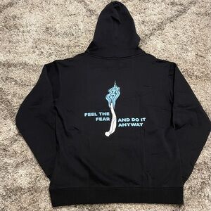 NWT Seek Discomfort "Feel The Fear" Diver Graphic Hoodie - Black - Large
